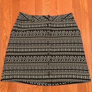 Anthro Black and White Patterned Skirt